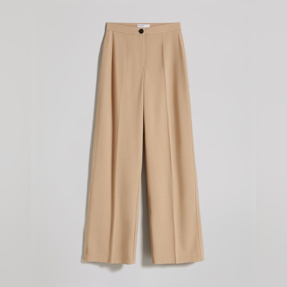 Bershka High Waist Wide Leg Pant • Khaki Tan Dress Pant • Size 4 / EUR 36 - Picture 5 of 10